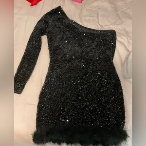 Glittery black dress